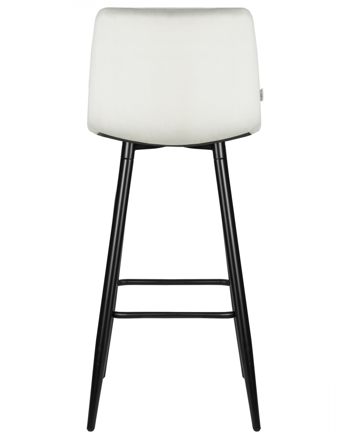 Стул барный DOBRIN NICOLE, черные матовые ножки, светло-серый велюр (108-52)