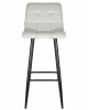 Стул барный DOBRIN NICOLE, черные матовые ножки, светло-серый велюр (108-52)