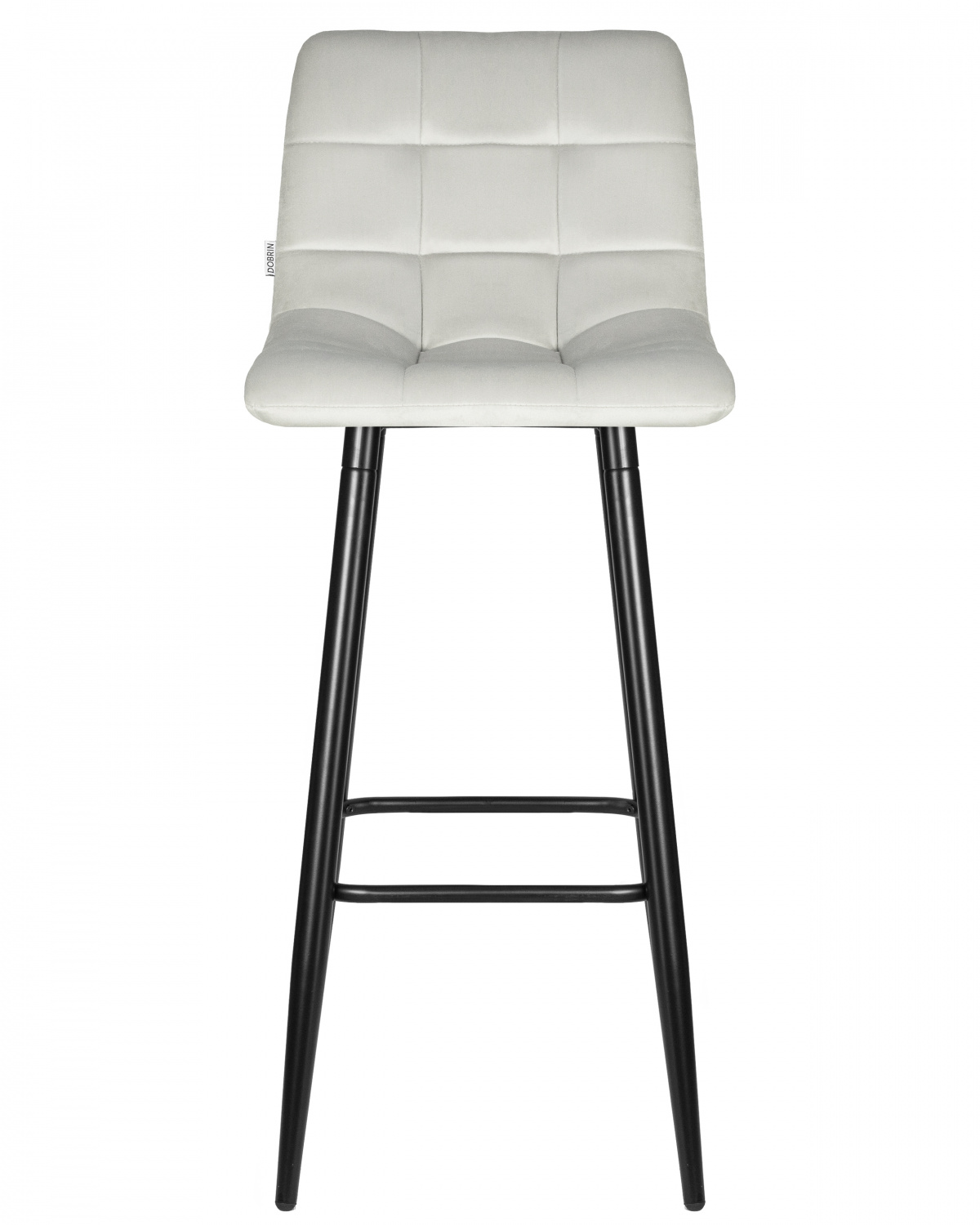 Стул барный DOBRIN NICOLE, черные матовые ножки, светло-серый велюр (108-52)