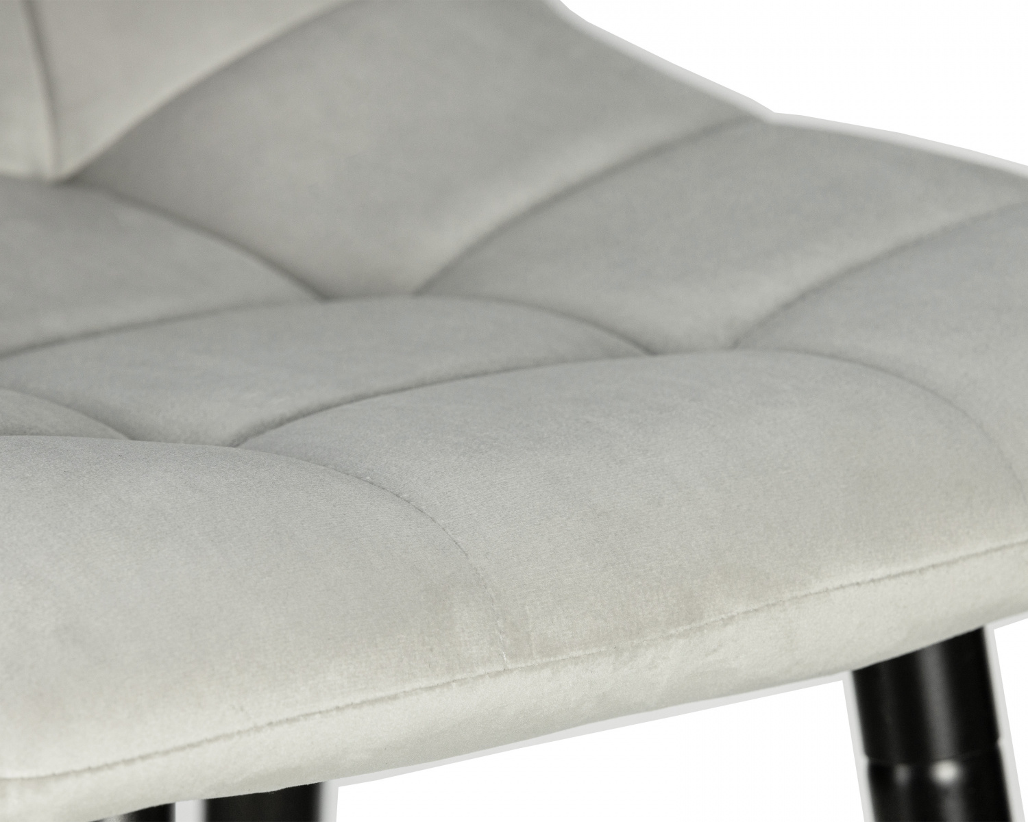 Стул барный DOBRIN NICOLE, черные матовые ножки, светло-серый велюр (108-52)
