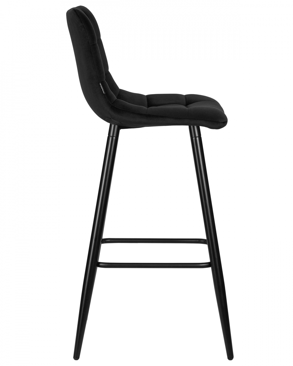 Стул барный DOBRIN NICOLE, черные матовые ножки, черный велюр (108-77)