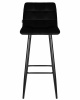 Стул барный DOBRIN NICOLE, черные матовые ножки, черный велюр (108-77)