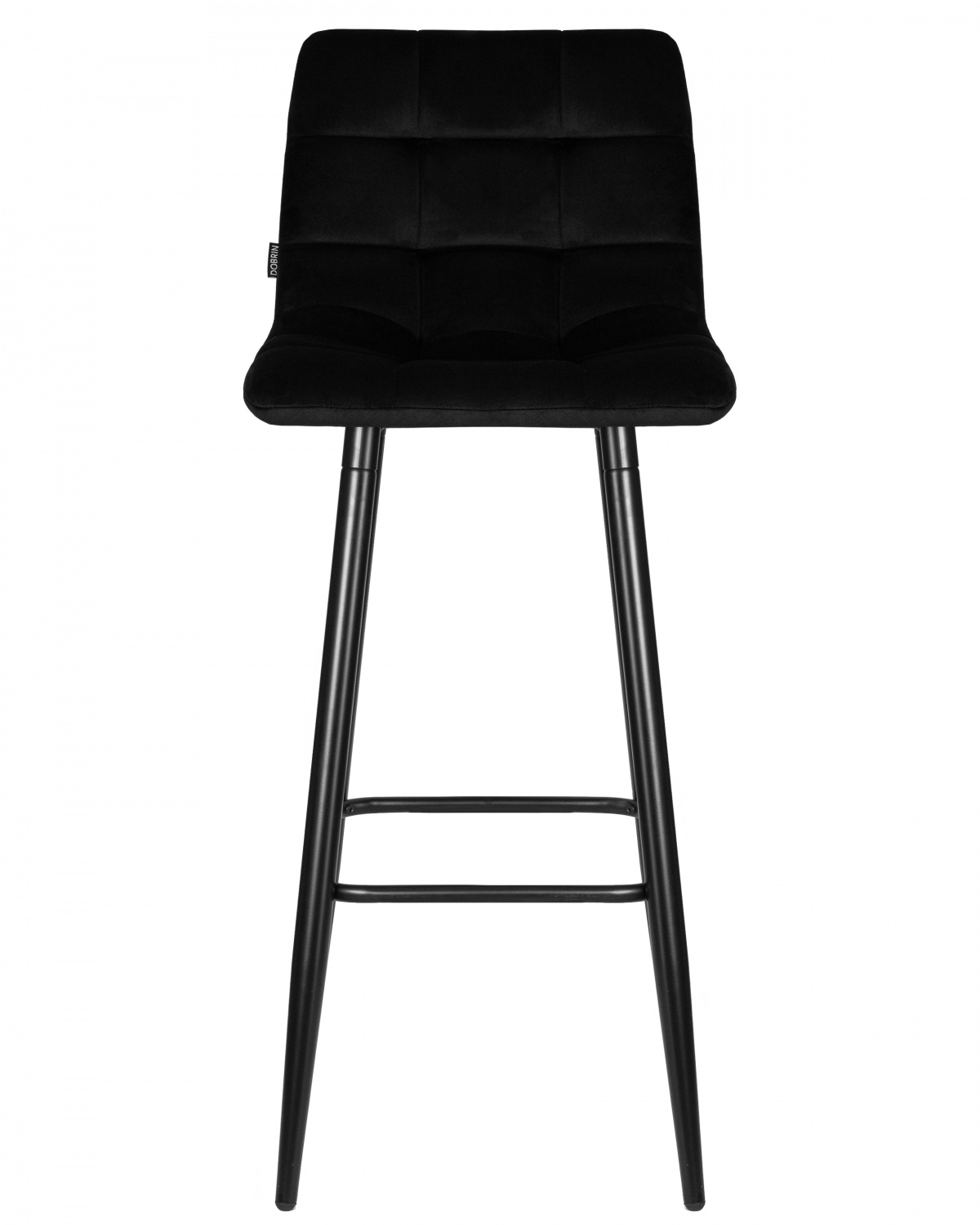 Стул барный DOBRIN NICOLE, черные матовые ножки, черный велюр (108-77)