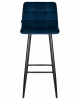 Стул барный DOBRIN NICOLE, черные матовые ножки, темно-синий велюр (108-95)