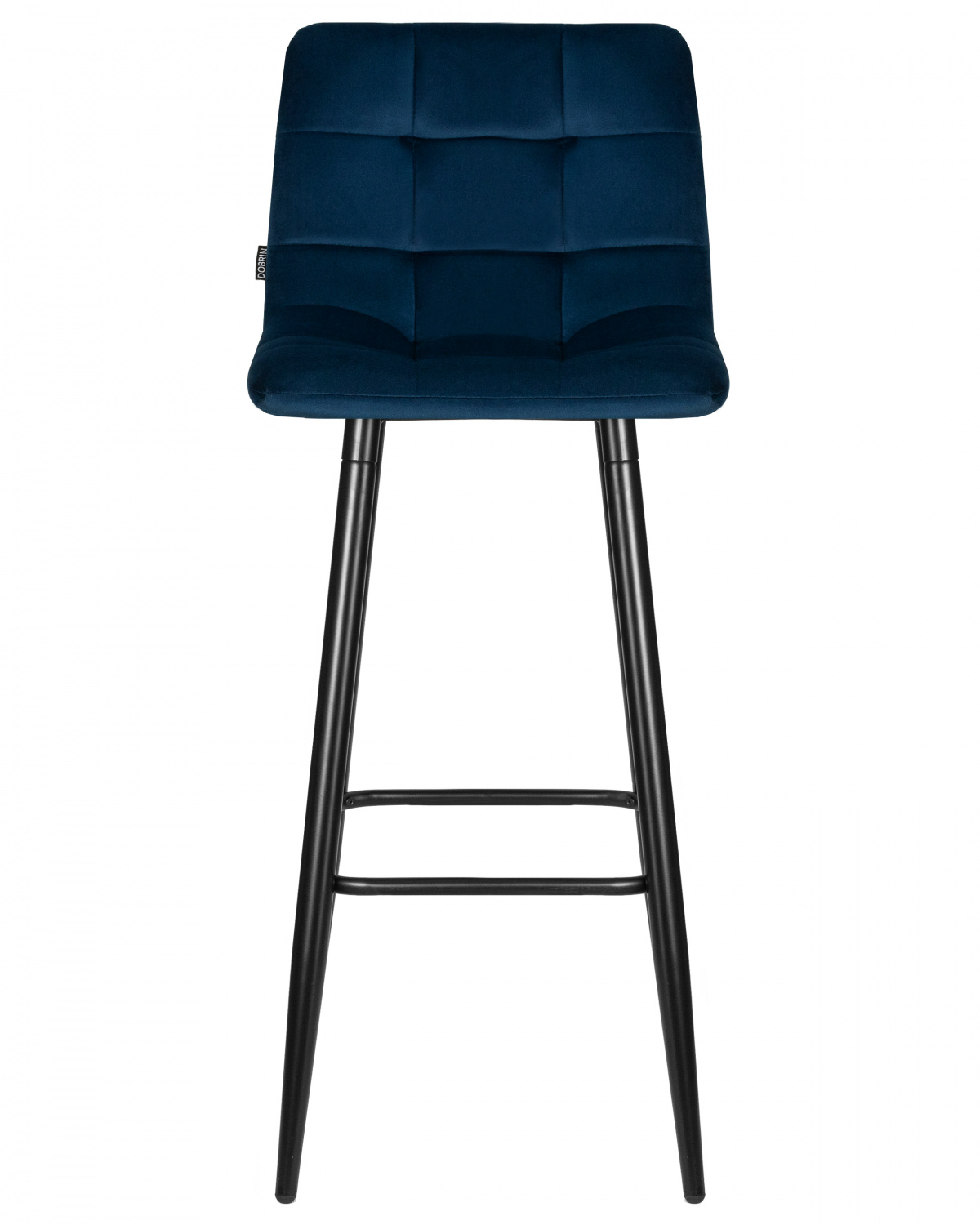 Стул барный DOBRIN NICOLE, черные матовые ножки, темно-синий велюр (108-95)