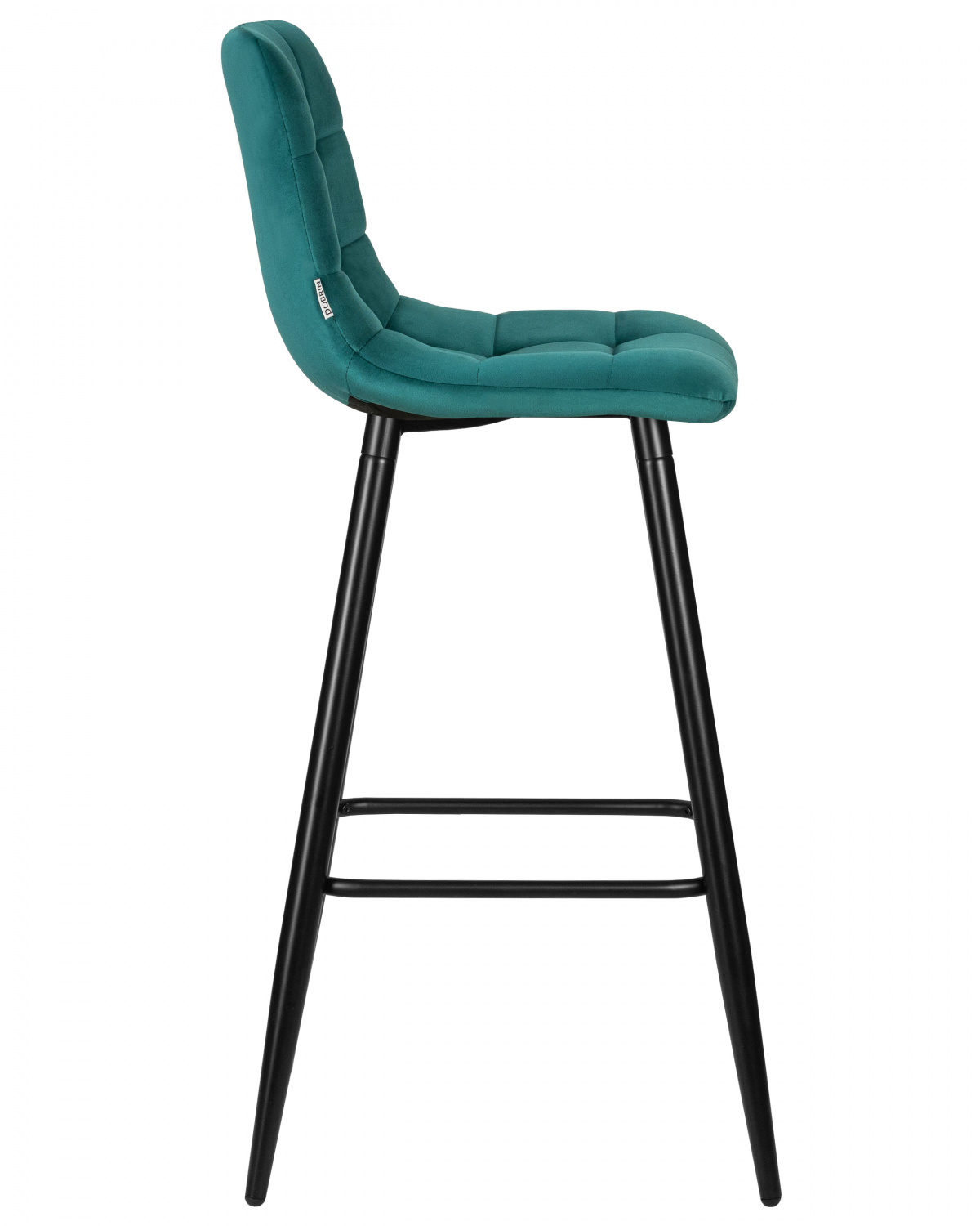 Стул барный DOBRIN NICOLE, черные матовые ножки, морской волны велюр (108-119)