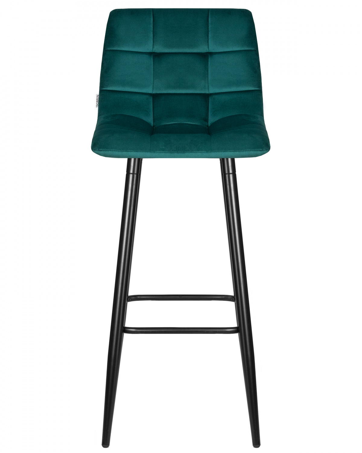 Стул барный DOBRIN NICOLE, черные матовые ножки, морской волны велюр (108-119)