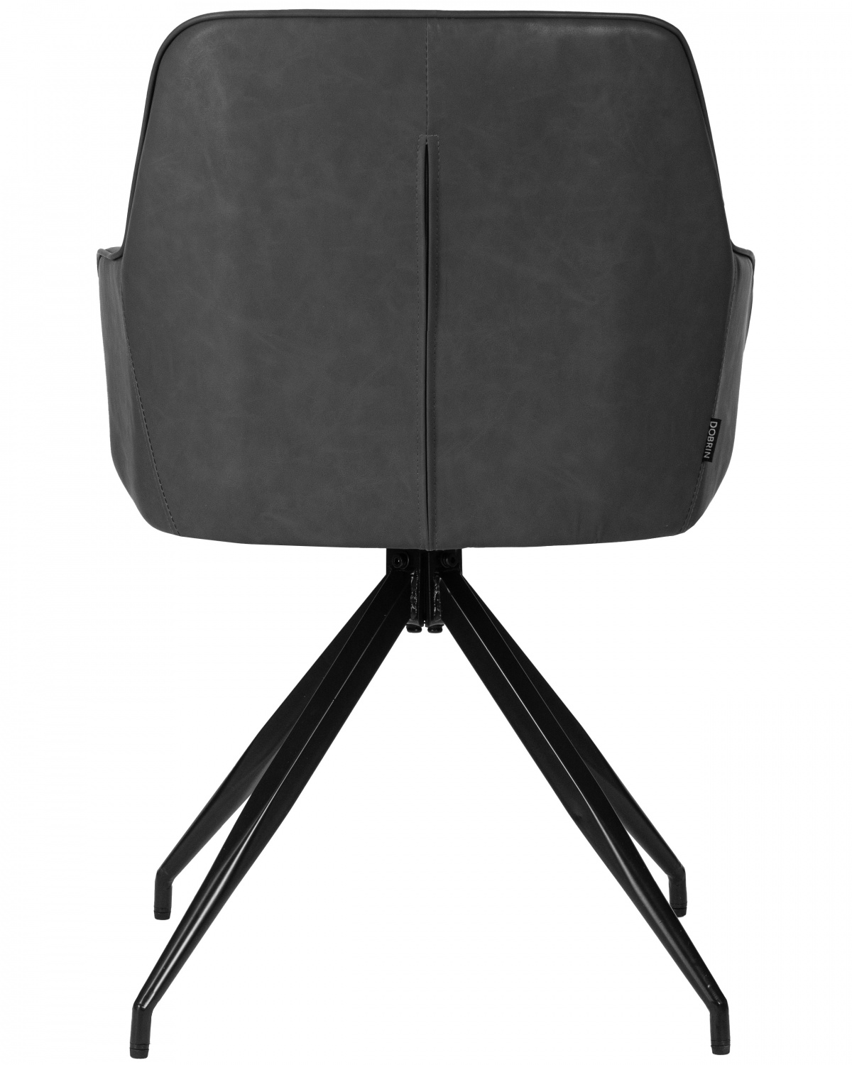 Стул обеденный DOBRIN DANIEL, черные ножки, винтажная антрацитовая экокожа (RU-08)