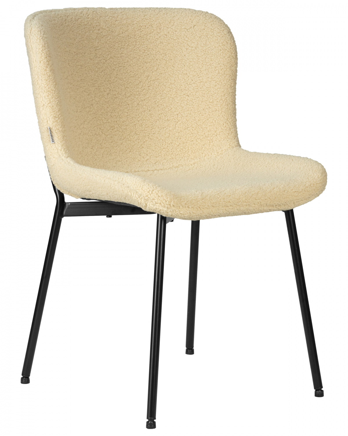Стул обеденный DOBRIN MILO, черные ножки, кремовый букле (UF992-02)