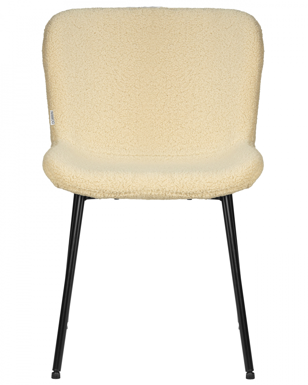 Стул обеденный DOBRIN MILO, черные ножки, кремовый букле (UF992-02)