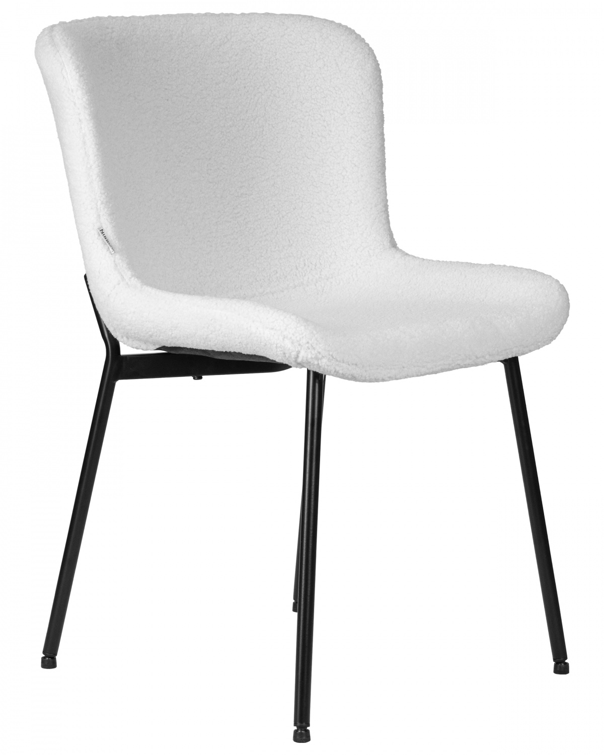 Стул обеденный DOBRIN MILO, черные ножки, белый букле (UF992-01)