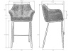 Стул барный DOBRIN LUCAS, серая ткань (F-22)