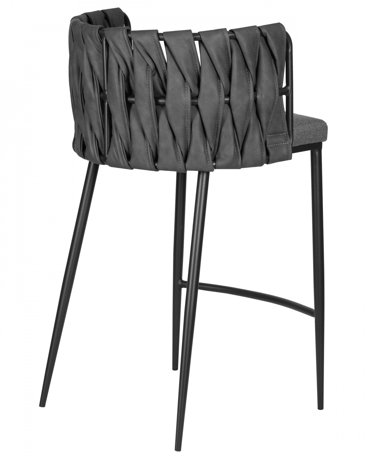 Стул полубарный DOBRIN AMELIA COUNTER, серая ткань (F-48), темно-серый винтажный PU (MF-12)