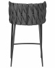 Стул полубарный DOBRIN AMELIA COUNTER, серая ткань (F-48), темно-серый винтажный PU (MF-12)