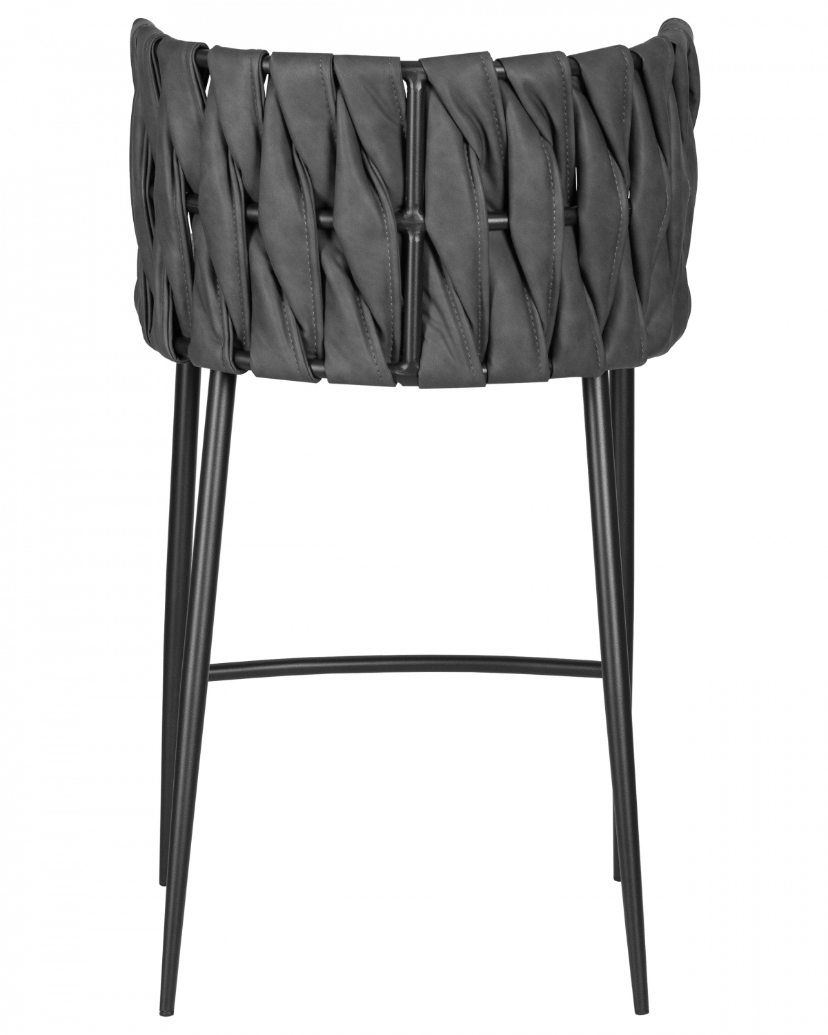 Стул полубарный DOBRIN AMELIA COUNTER, серая ткань (F-48), темно-серый винтажный PU (MF-12)