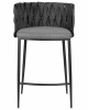 Стул полубарный DOBRIN AMELIA COUNTER, серая ткань (F-48), темно-серый винтажный PU (MF-12)