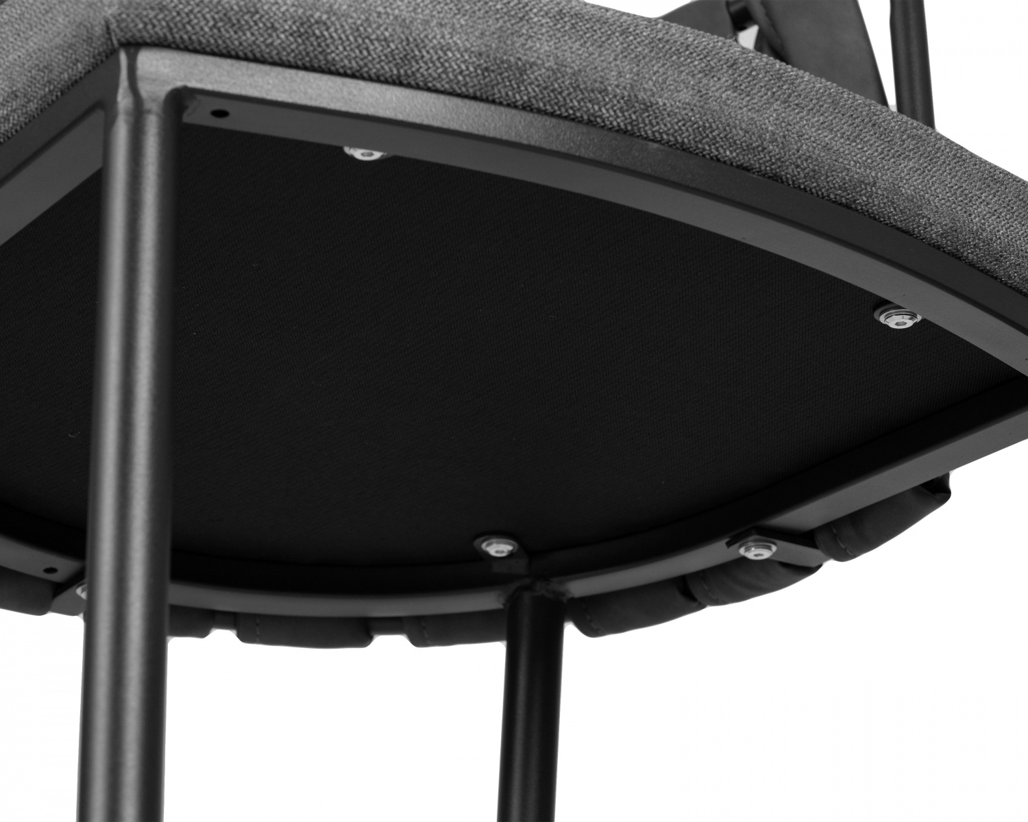 Стул полубарный DOBRIN AMELIA COUNTER, серая ткань (F-48), темно-серый винтажный PU (MF-12)