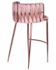 Стул барный DOBRIN EMMA ROSE GOLD, розовый велюр (VF-10)