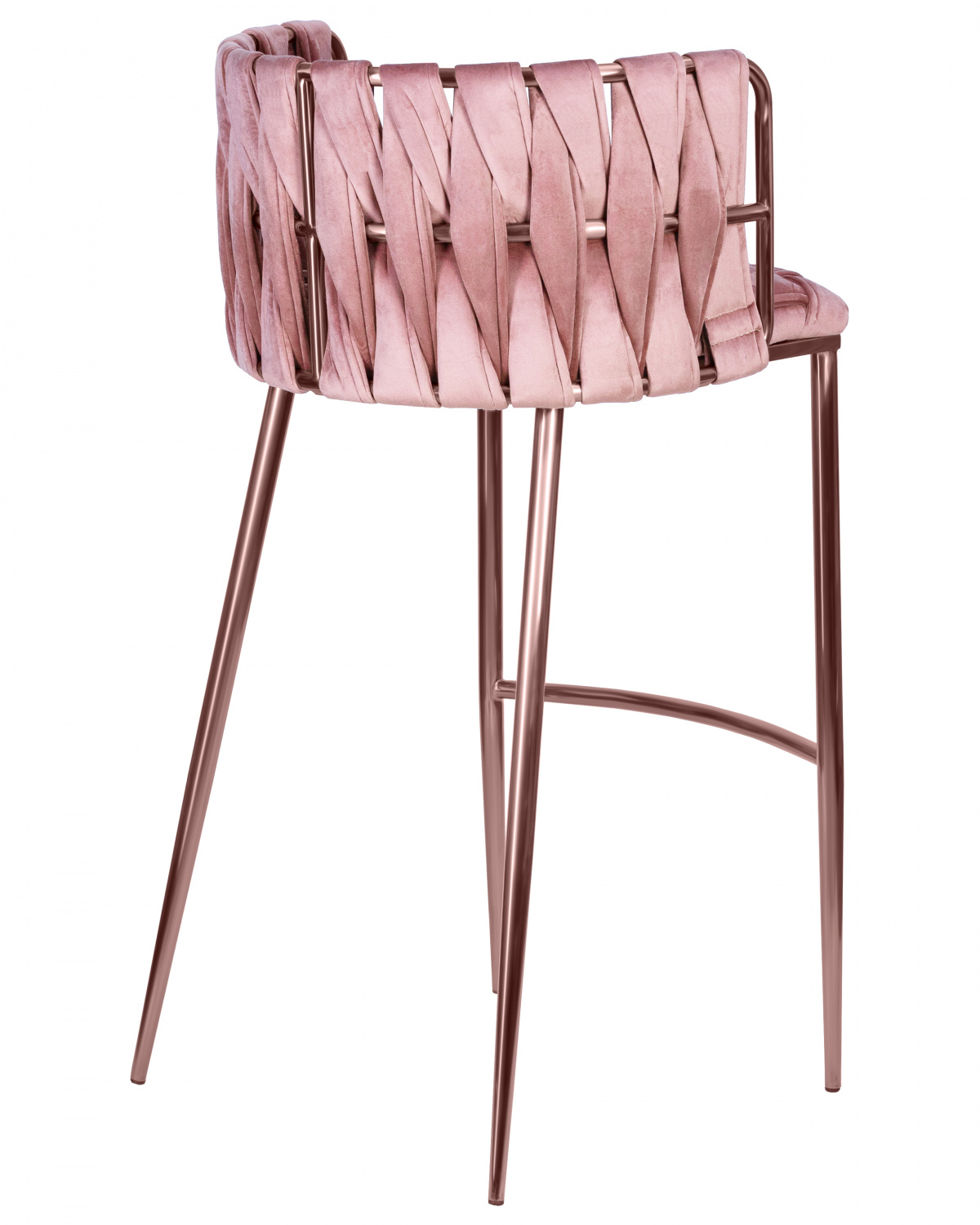Стул барный DOBRIN EMMA ROSE GOLD, розовый велюр (VF-10)