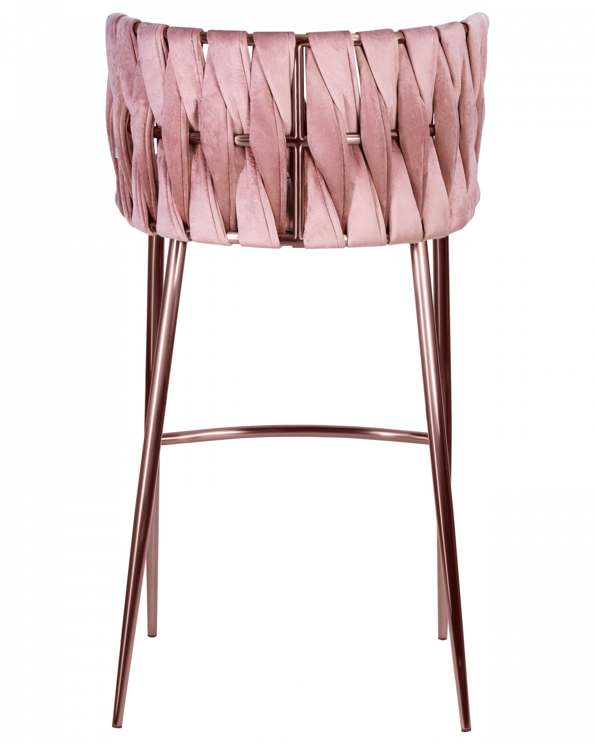 Стул барный DOBRIN EMMA ROSE GOLD, розовый велюр (VF-10)