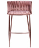 Стул барный DOBRIN EMMA ROSE GOLD, розовый велюр (VF-10)