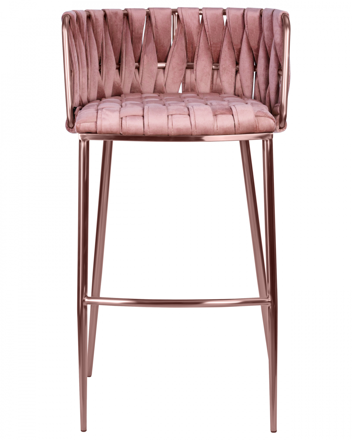 Стул барный DOBRIN EMMA ROSE GOLD, розовый велюр (VF-10)