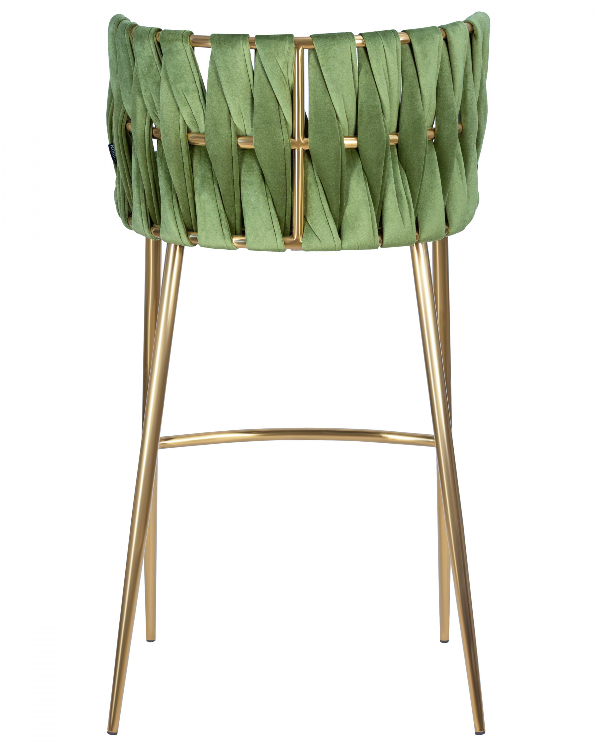 Стул барный DOBRIN EMMA GOLD, зеленый велюр (VF-08)