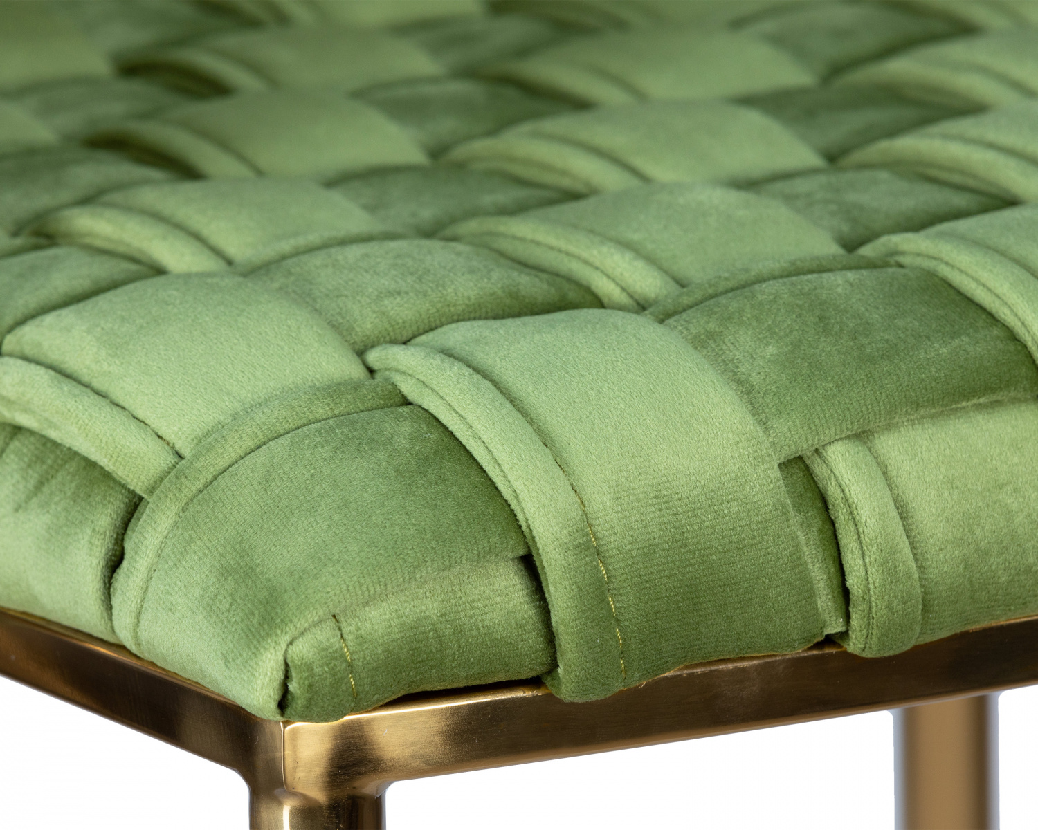 Стул барный DOBRIN EMMA GOLD, зеленый велюр (VF-08)