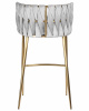 Стул барный DOBRIN EMMA GOLD, светло-серый велюр (135-37)