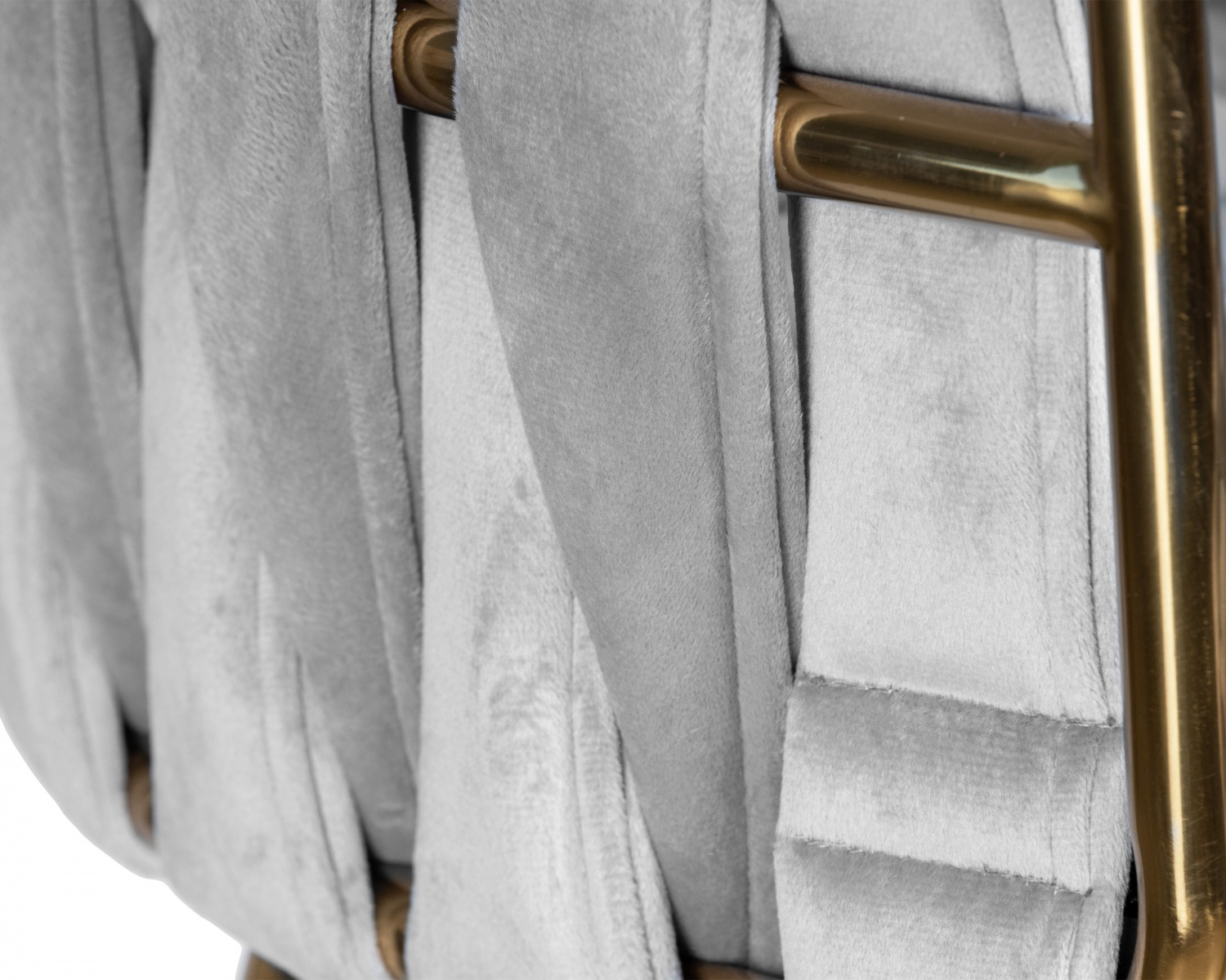 Стул барный DOBRIN EMMA GOLD, светло-серый велюр (135-37)