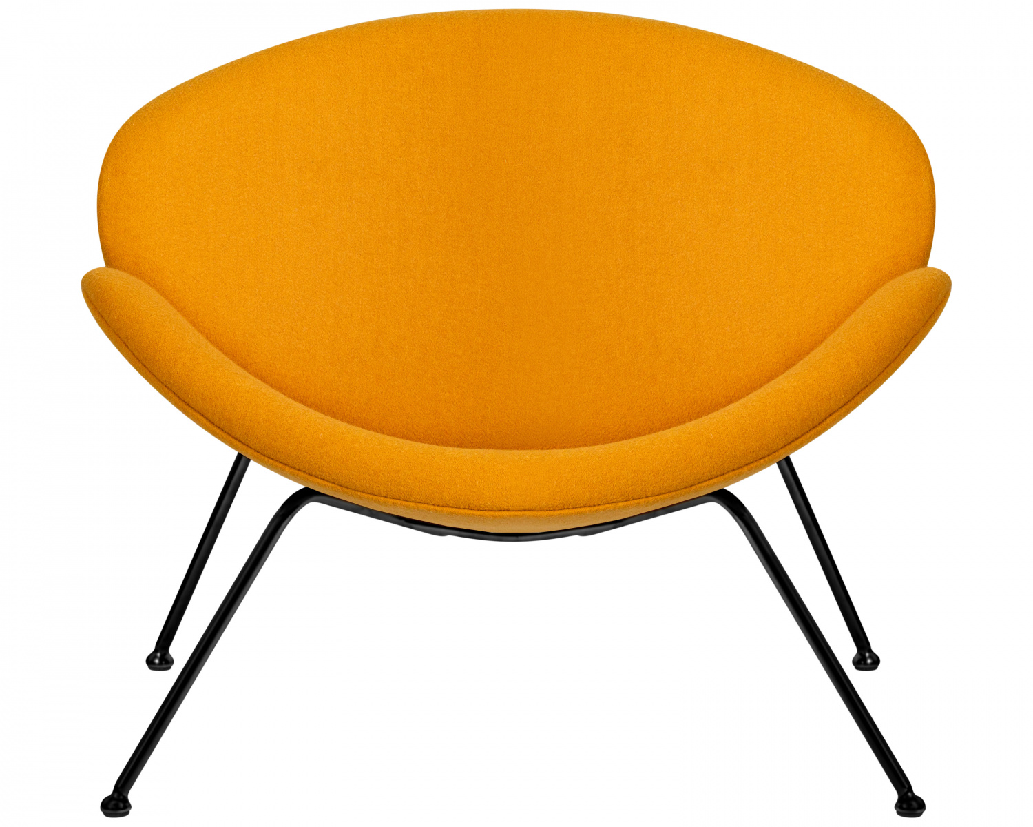 Кресло дизайнерское DOBRIN EMILY, желтая ткань AF13, черное основание