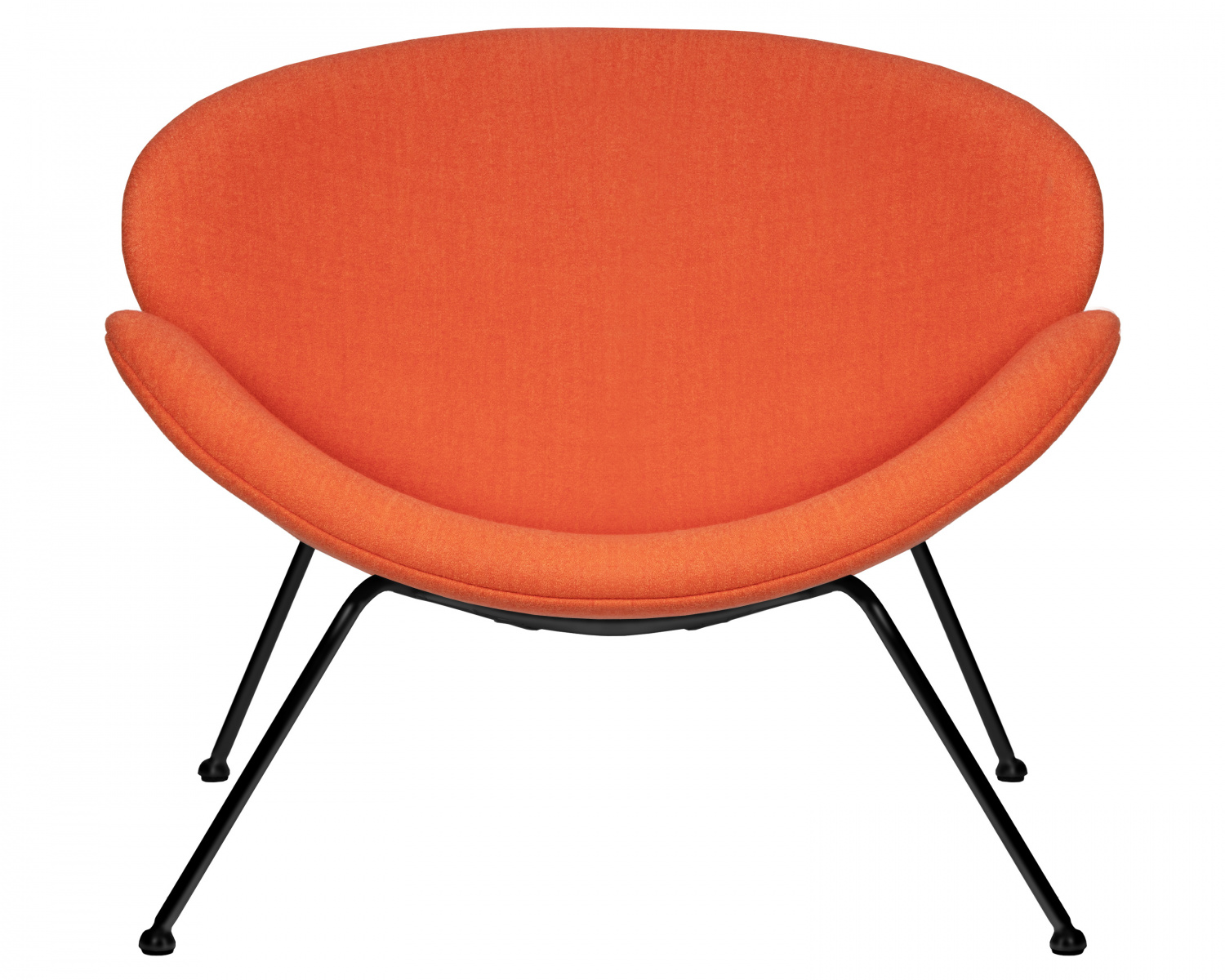 Кресло дизайнерское DOBRIN EMILY, оранжевая ткань AF, черное основания