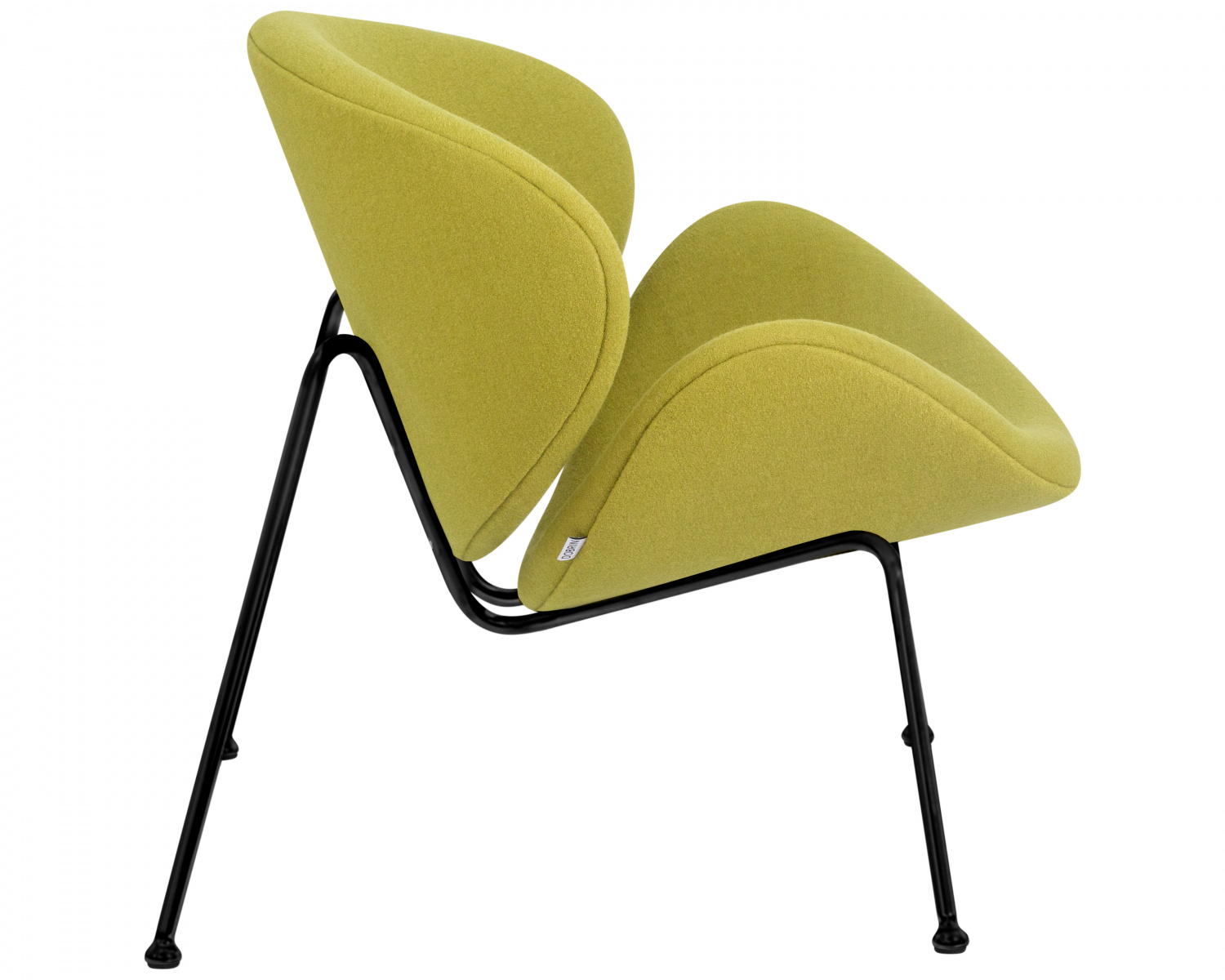 Кресло дизайнерское DOBRIN EMILY, светло-зеленая ткань AF3, черное основание