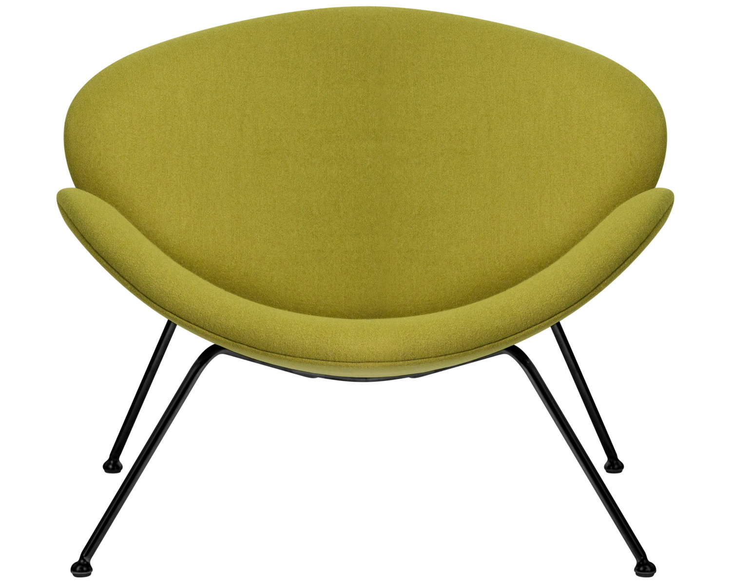 Кресло дизайнерское DOBRIN EMILY, светло-зеленая ткань AF3, черное основание