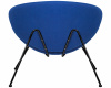 Кресло дизайнерское DOBRIN EMILY, синяя ткань AF6, черное основание