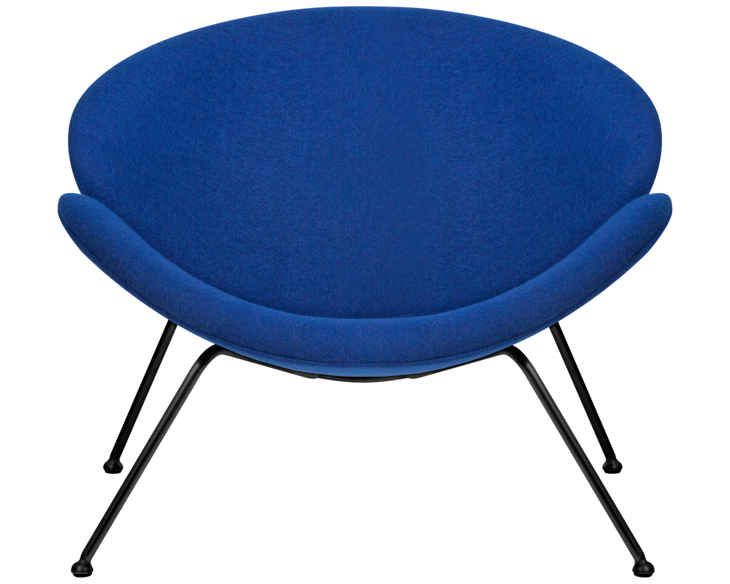 Кресло дизайнерское DOBRIN EMILY, синяя ткань AF6, черное основание