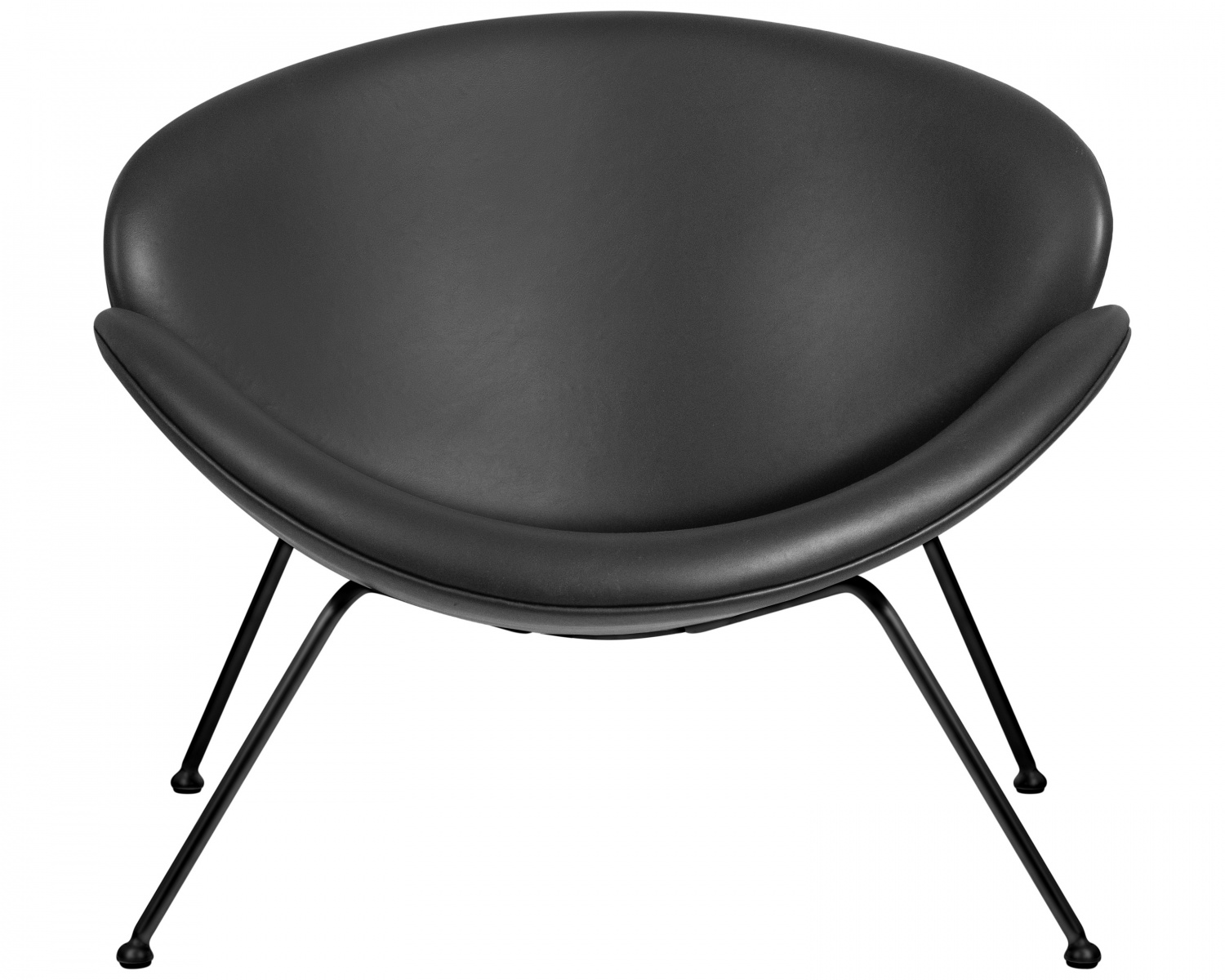 Кресло дизайнерское DOBRIN EMILY, черный винил YP16, черное основания