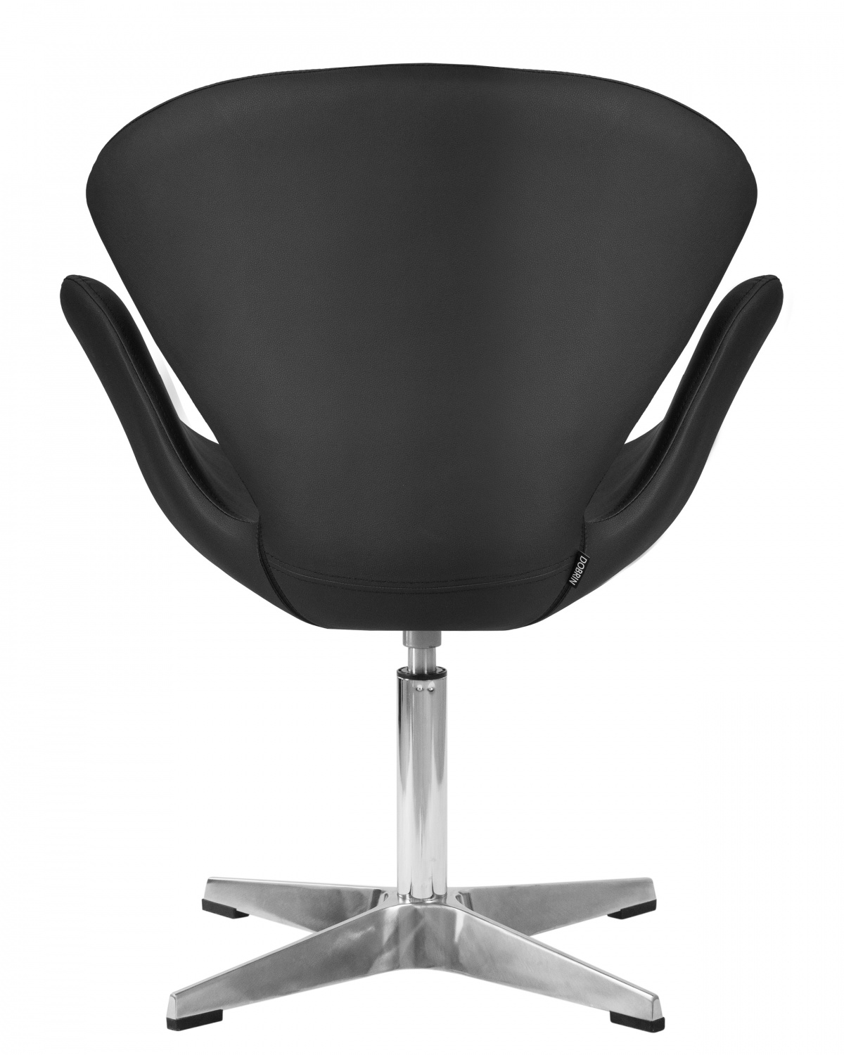 Кресло дизайнерское DOBRIN SWAN, черный кожзам P13, алюминиевое основание