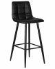 Стул барный DOBRIN NICOLE, черные матовые ножки, черная экокожа (P-01)