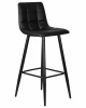 Стул барный DOBRIN NICOLE, черные матовые ножки, черная экокожа (P-01)
