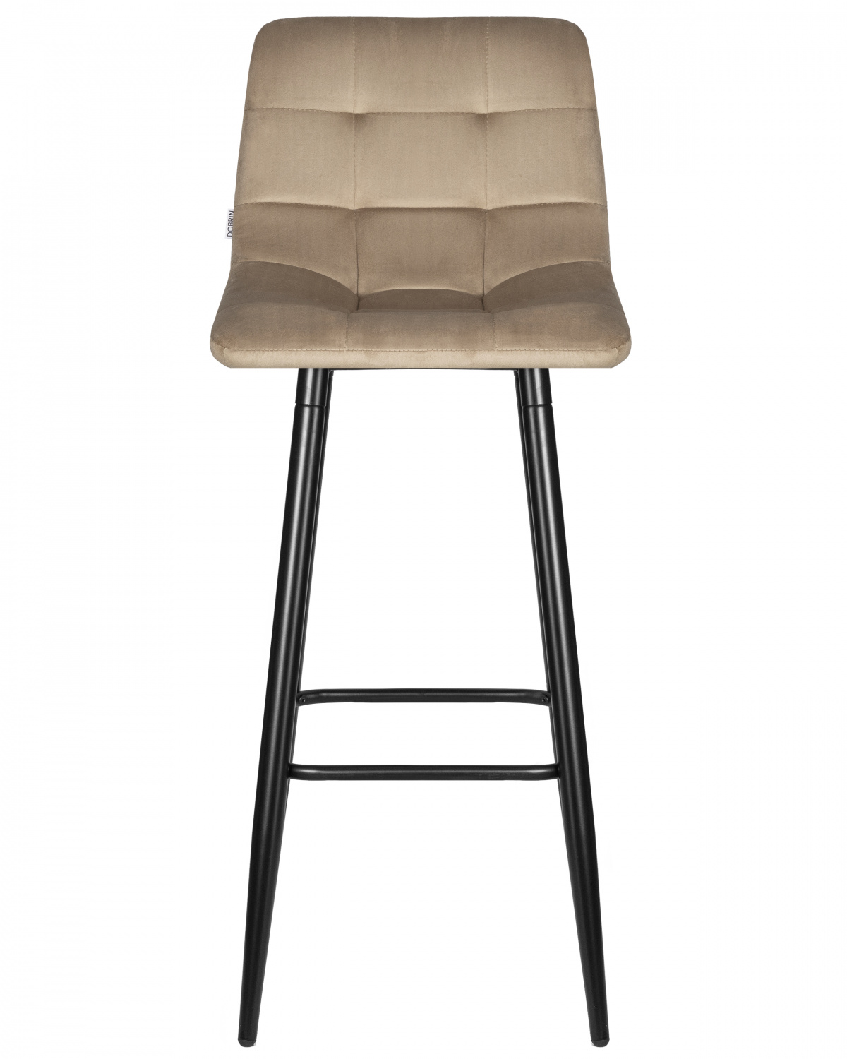 Стул барный DOBRIN NICOLE, черные матовые ножки, мокко велюр (108-104)