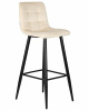 Стул барный DOBRIN NICOLE, черные матовые ножки, кремовый велюр (108-113)