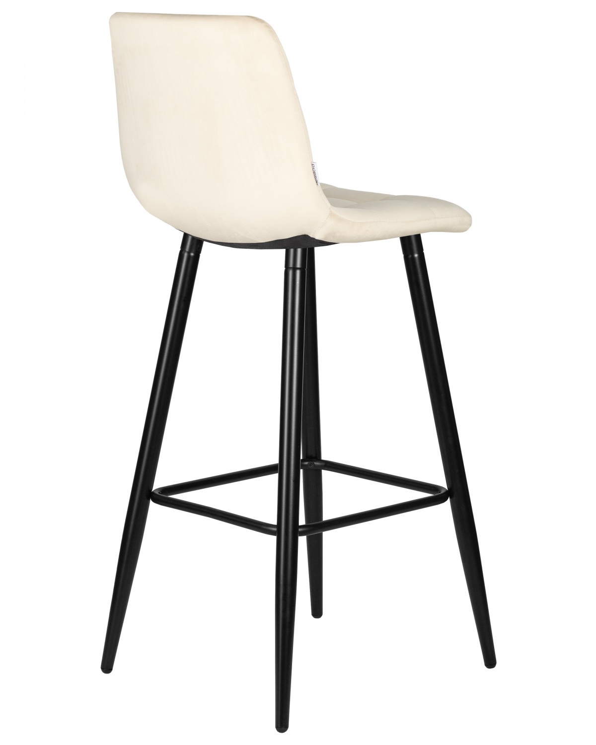 Стул барный DOBRIN NICOLE, черные матовые ножки, кремовый велюр (108-113)