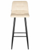 Стул барный DOBRIN NICOLE, черные матовые ножки, кремовый велюр (108-113)