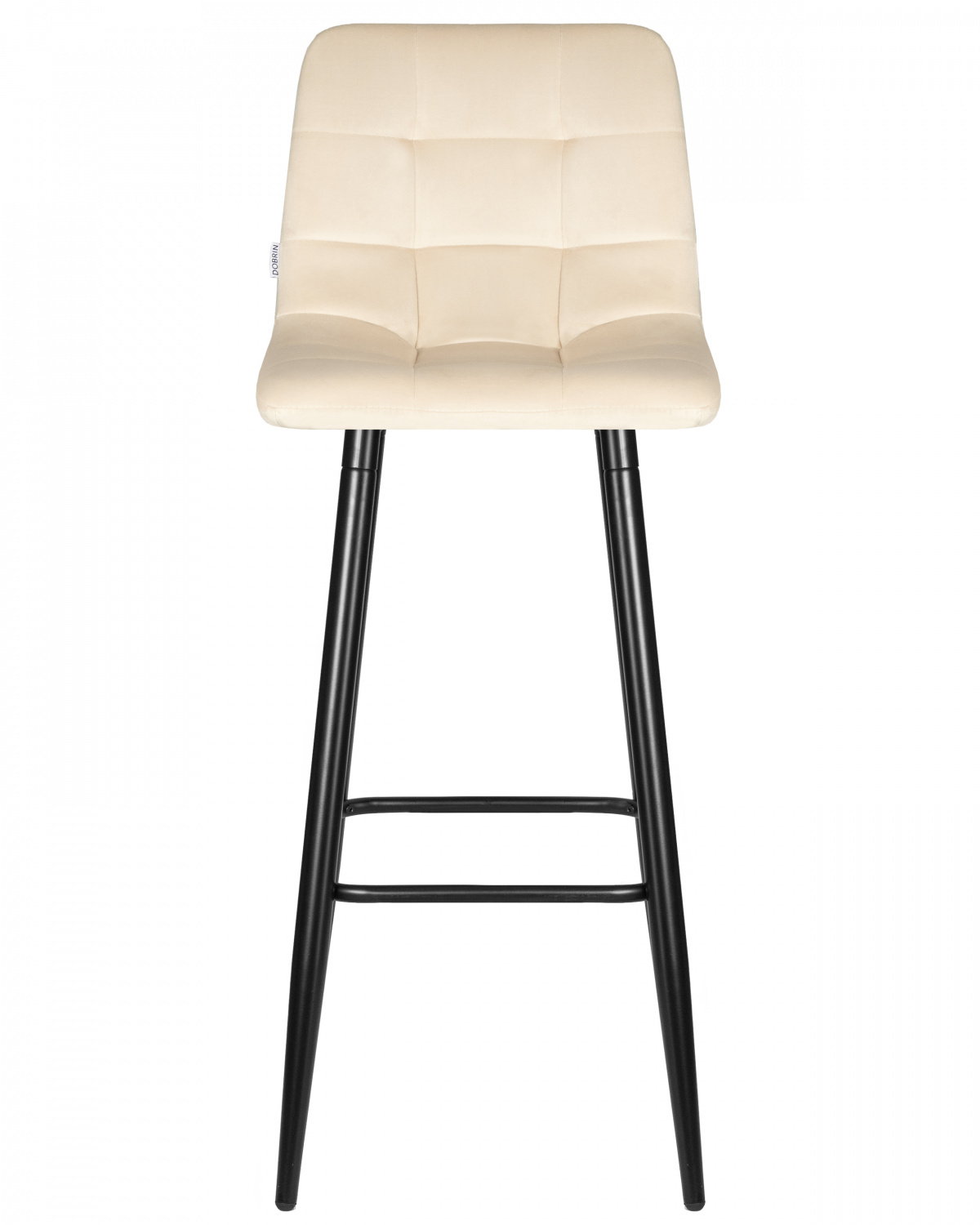 Стул барный DOBRIN NICOLE, черные матовые ножки, кремовый велюр (108-113)