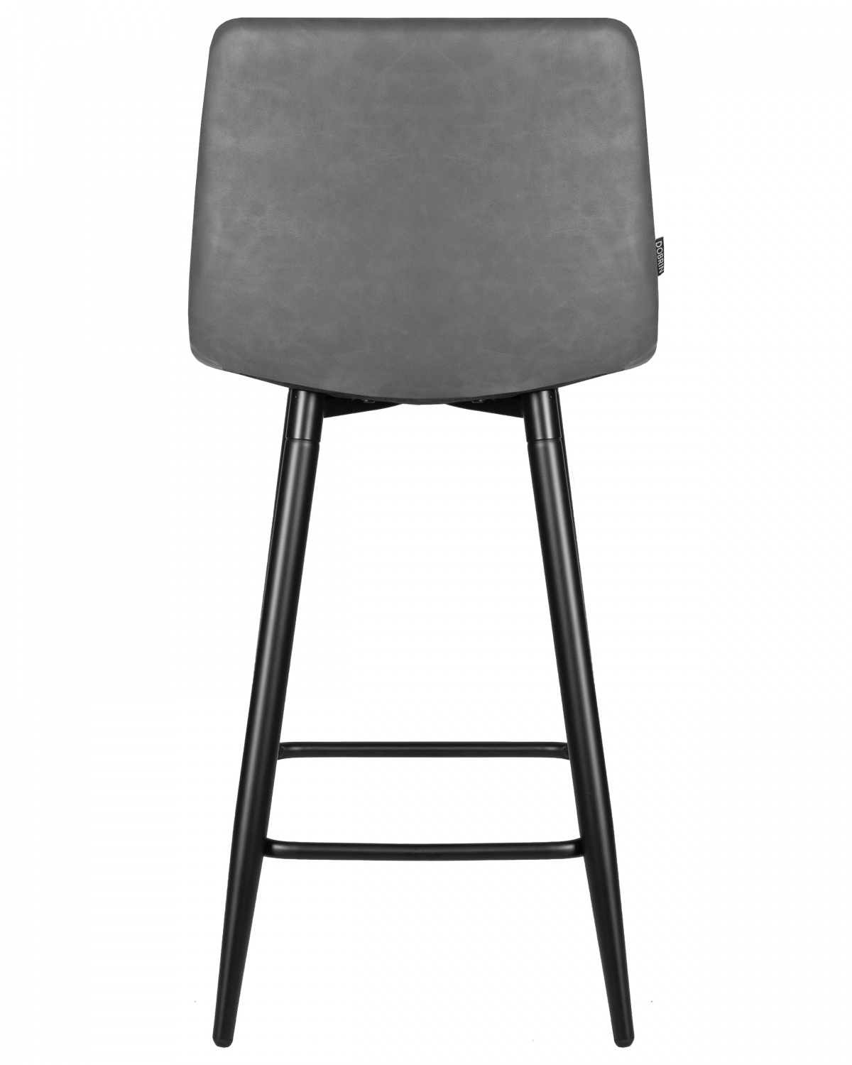 Стул полубарный DOBRIN OLIVIA, черные матовые ножки, серая антрацитовая винтажная экокожа (RU-08)