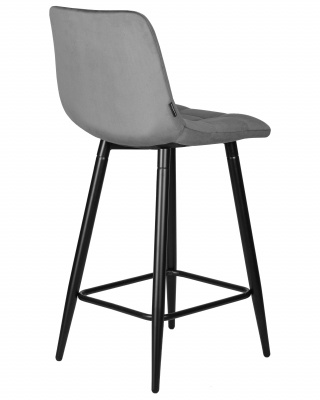 Стул полубарный DOBRIN OLIVIA, черные матовые ножки, темно-серый велюр (108-91)