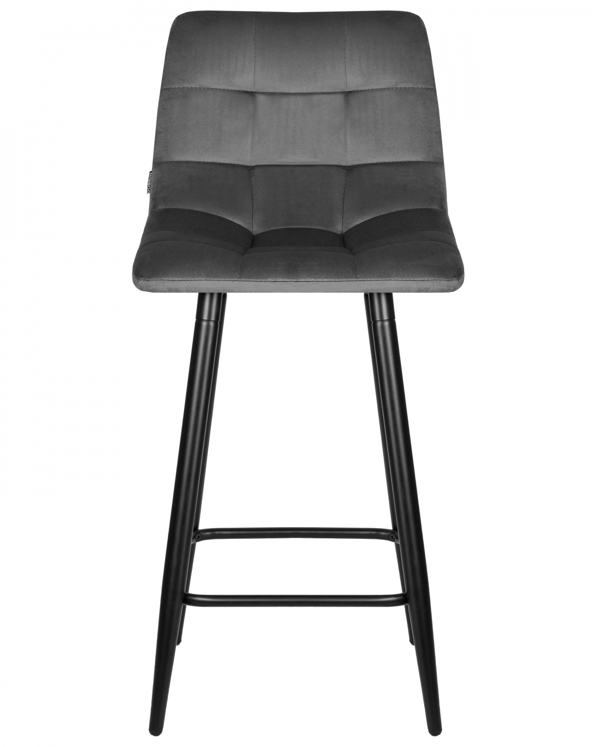 Стул полубарный DOBRIN OLIVIA, черные матовые ножки, темно-серый велюр (108-91)