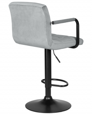 Стул барный DOBRIN KRUGER ARM BLACK, серый велюр (MJ9-75)