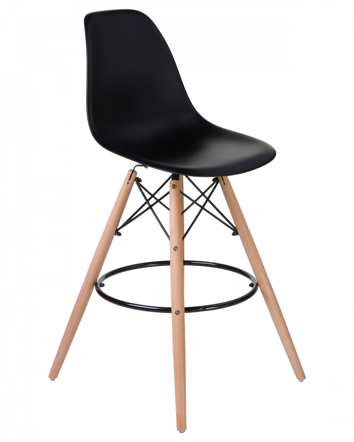 Стул барный LMZL-PP623G, ножки светлый бук, цвет сиденья чёрный